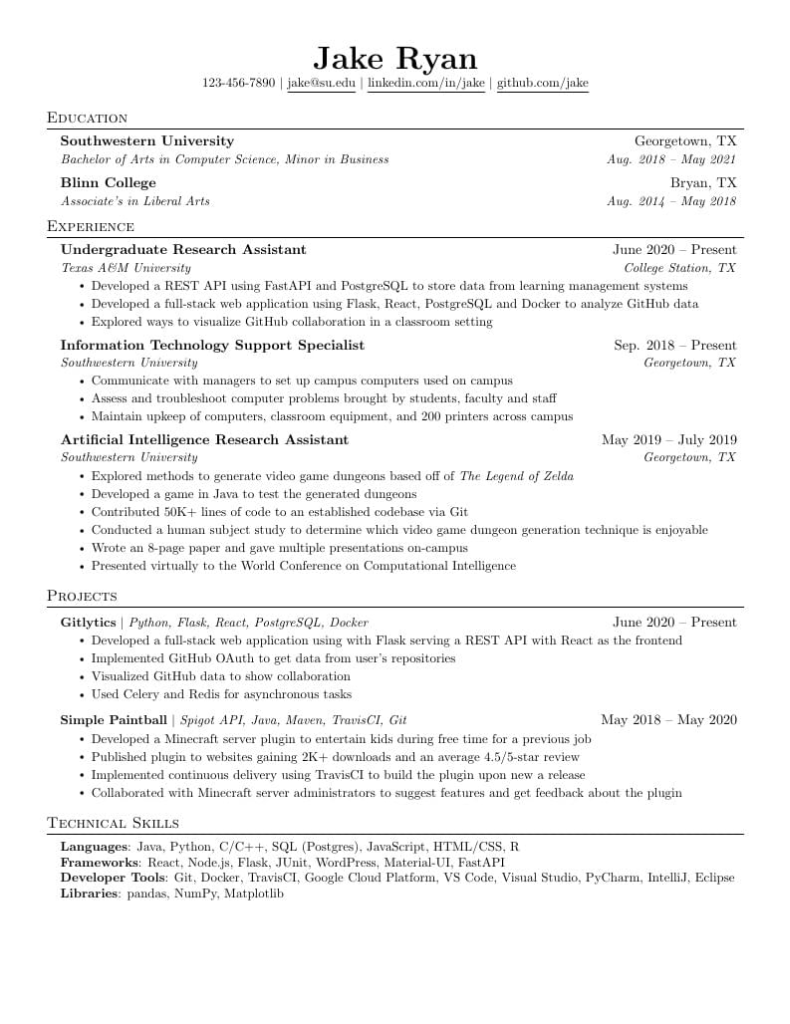 Jake's Resume (Elite)